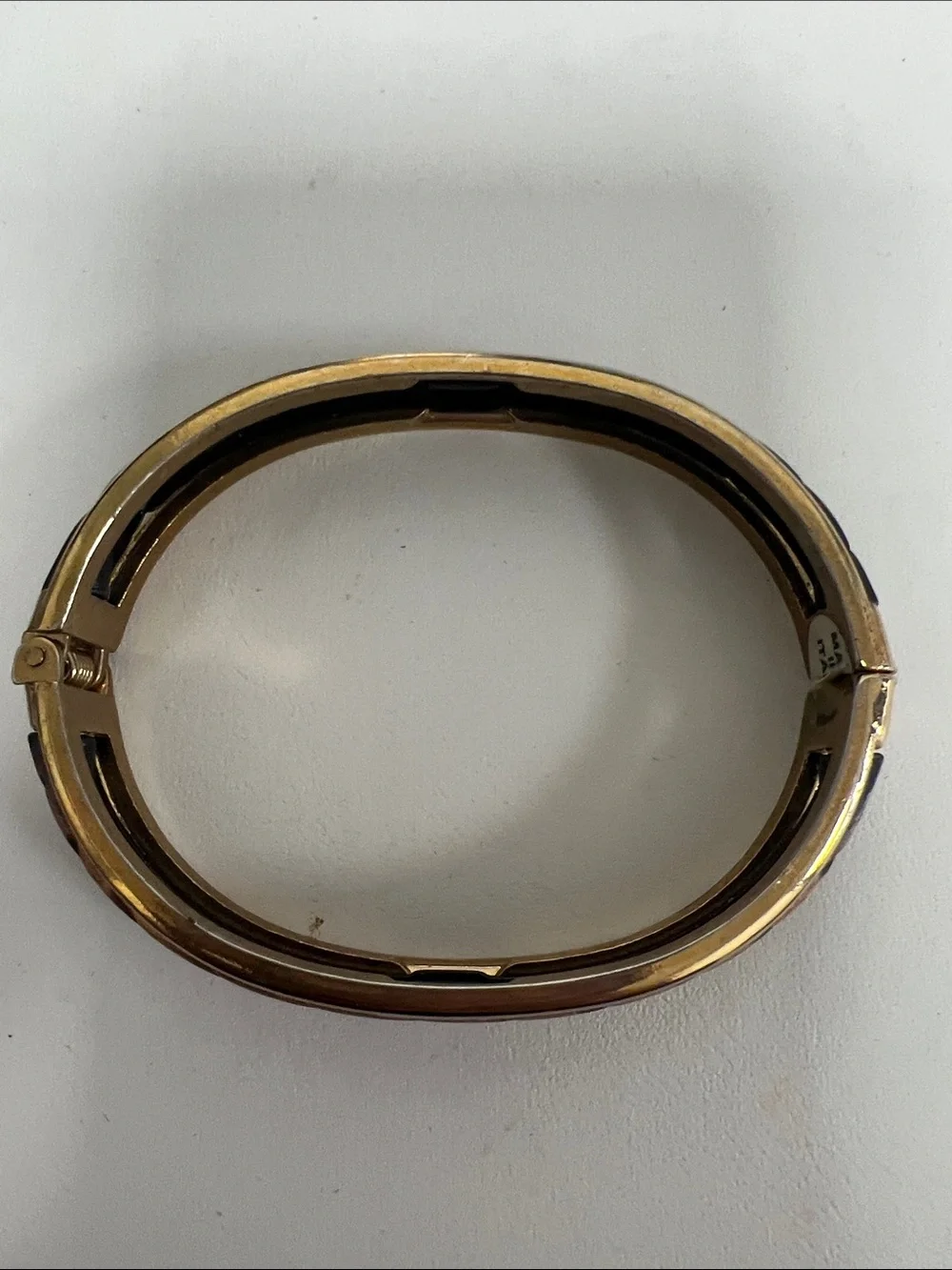 Classic Two-Tone Copper and Gold hinged cuff Bracelet